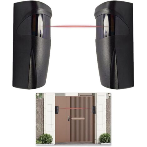 Paire de photocellules pour portails, photocellules infrarouges universelles 12V/24V AC/DC pour portails et garages automatiques, capteur extérieur, compatible avec tous types de portails.