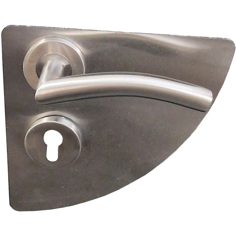 Paire de Plaques de propreté Quart de Lune Klose Besser Poignées vagues Inox 304 +1 Paire de rosaces cylindre