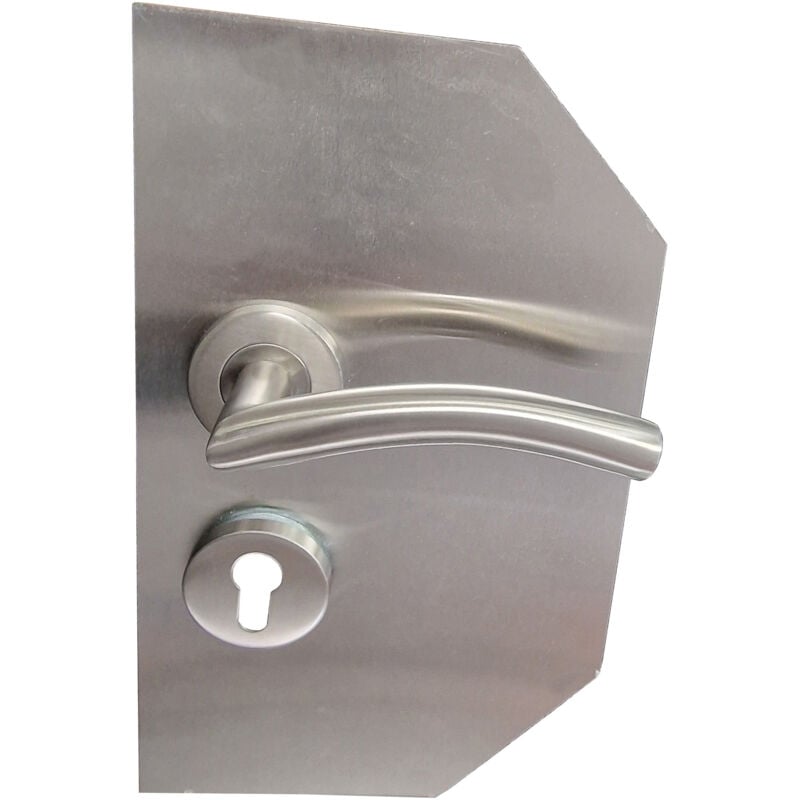 Paire de Plaques de Propreté Rectangles avec Poignées vague Klose Besser sur Plaque de Propreté Inox 304 +1 Paire de rosaces cylindre