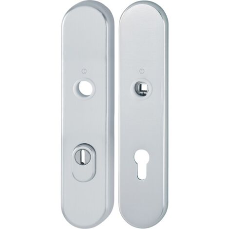 Paire de plaques longues E3332ZA/3310 F1/argenté F1 PZ 72mm HOPPE