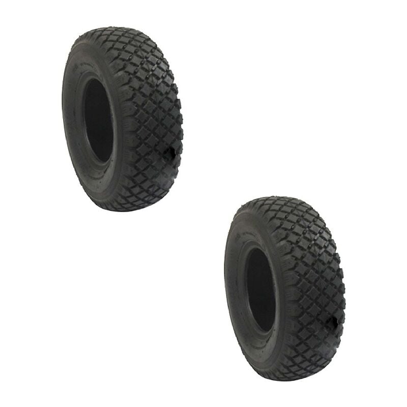 Jardiaffaires - Paire de pneus 4 Plis 410/350-4 pour tondeuse autoportée ou chariot