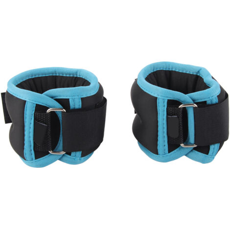 Paire de poids cheville ajustables 1,1 lb pour musculation, course et marche - Sacs de sable poignet noir bleu