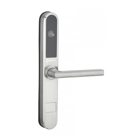 Poignée connectée RFID pour portes 30-80mm – Aluminium et acier inoxydable 304 – Autonomie 10 000 opérations – Clé de secours incluse – Intelock