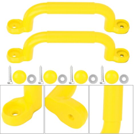 Paire de Poignées de Sécurité Anti-dérapantes pour Balançoire d'Enfants - Accessoire de Jeu de Plage (Jaune)