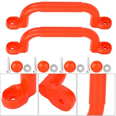 Paire de Poignées de Sécurité Anti-dérapantes pour Balançoire d'Enfants - Accessoire de Jeu Rouge