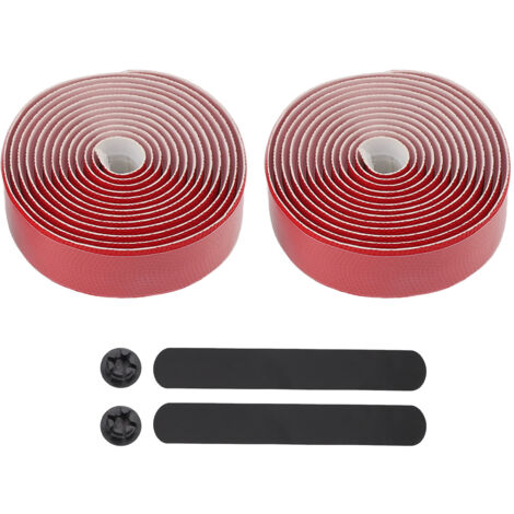 paire de poignées de vélo respirantes, légères, antidérapantes et absorbant les chocs (rouge).