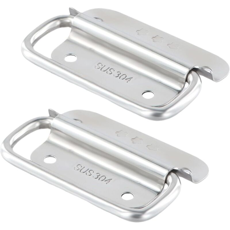 Paire de Poignées Pliantes en Acier Inoxydable Poignée de Boîte, Extracteur de Porte Métal pour Armoire