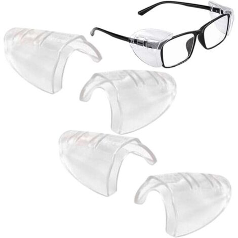 Paire de protections latérales universelles transparentes pour lunettes de sécurité – adaptées aux tailles petites et moyennes