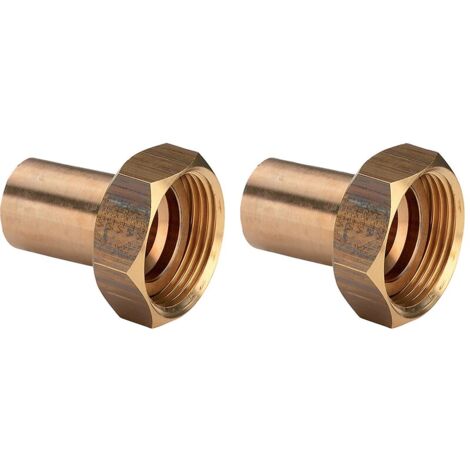 Paire de raccords 2 pièces bronze mâle diamètre 15 écrou 15x21 gaz - VIEGA