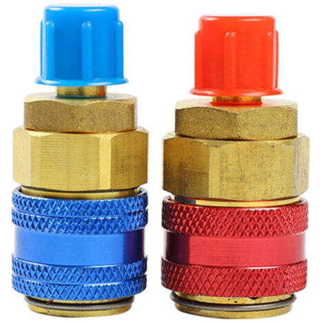 paire de raccords rapides R134A H/L pour voiture, adaptateurs en laiton pour réfrigérant de climatisation, manomètre de climatisation réglable