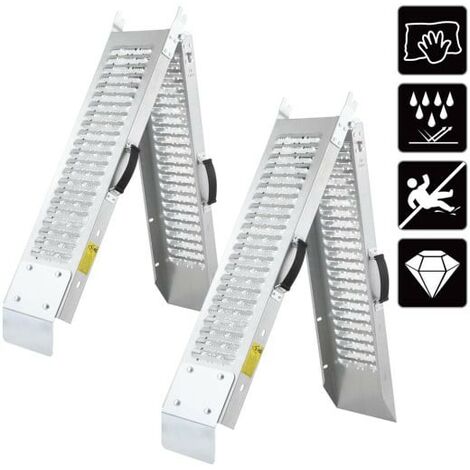 Paire de Rampes de chargement moto pliable 400 kg 160 cm de long