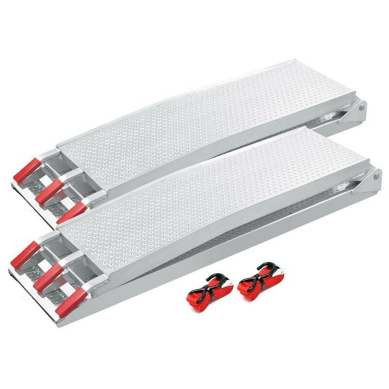 Paire de Rampes de chargement moto pliable 680 kg 215 cm de long