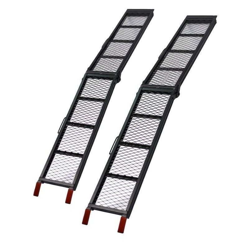 Paire de Rampes de chargement noire moto pliable 340 kg 203 cm de long