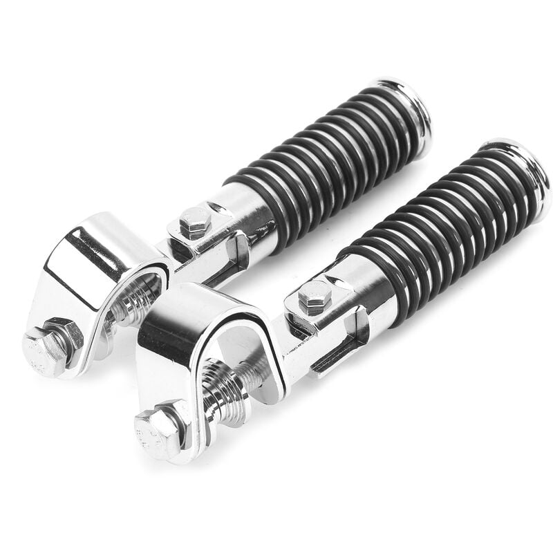 Paire de repose-pieds de moto pince repose-pieds support pour 1in moteur Crash Bar Guard Fit pour HondaSilver - Jeffergarden