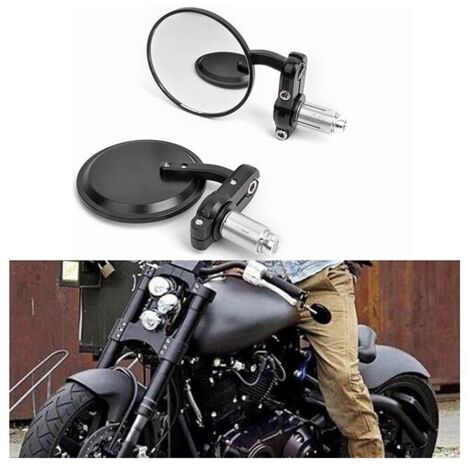 Paire de Rétroviseurs 7/8" 22mm Guidon Latéraux Miroirs pour Sport Moto Scooter