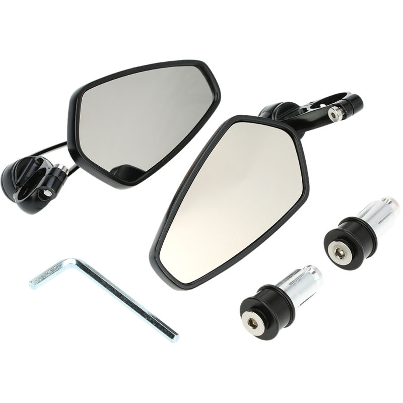 Paire de rétroviseurs universels pour guidon de moto de 7/8' avec support rotatif à 360° en aluminium cnc