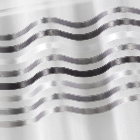 Paire de rideaux droits rayures horizontales Gris clair 70x160 cm