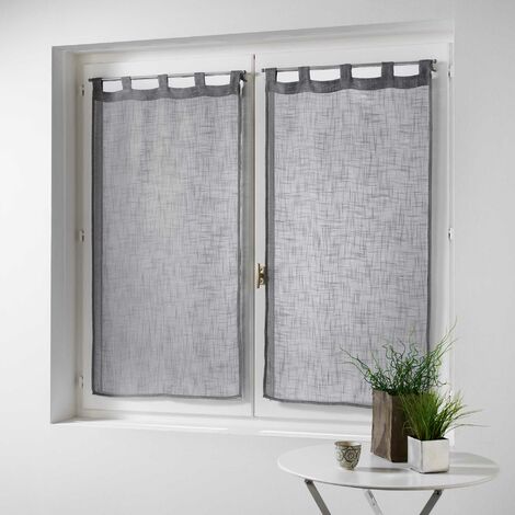 Paire de Rideaux Effet Lin Haltonas gris 60x120cm