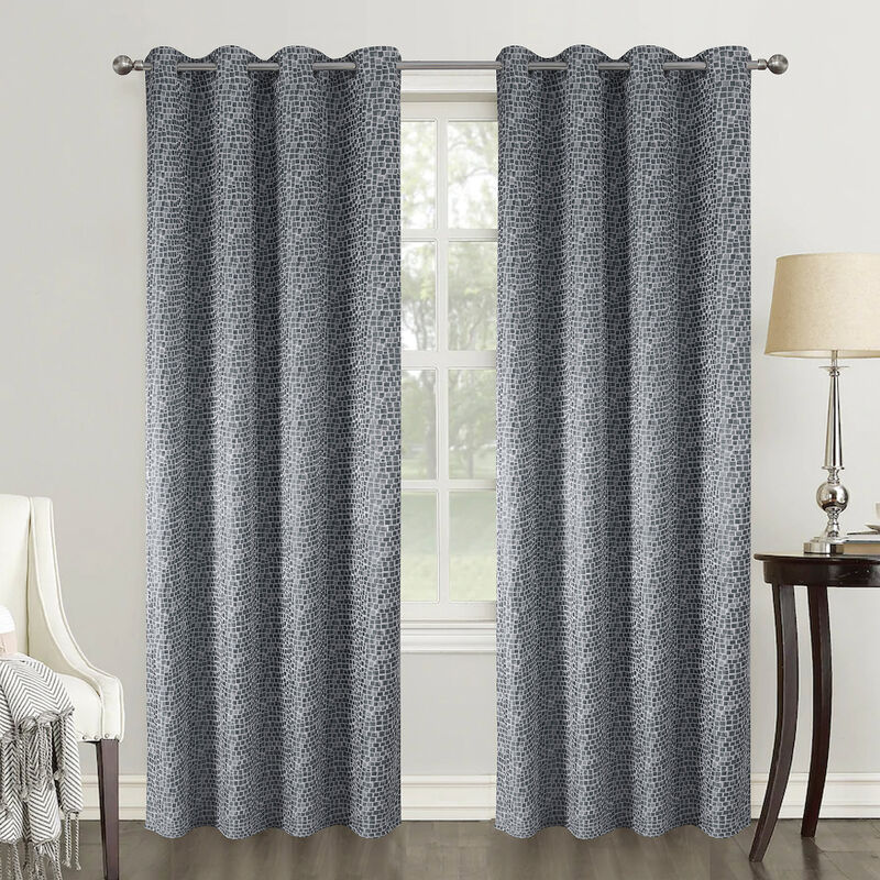 Homemaison - Paire de rideaux obscurcissants au style géométrique Gris clair 140x260 cm - Gris clair