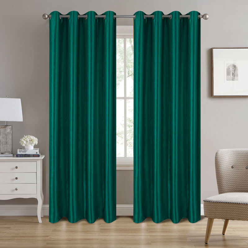 Homemaison - Paire de rideaux occultants à motifs géométriques Vert 140x260 cm