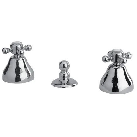 Paire de robinet bidet avec vidage et tirette TIFFANY chromé