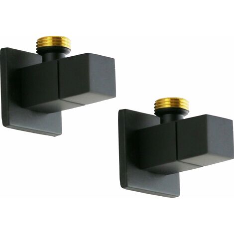 Paire de robinets d'équerre modèle carré noir mat Sphera  Noir mat