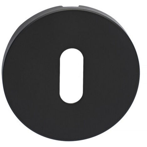 Paire de rosaces Jade Slim en inox clé L ronde noire HERACLES B INOX SL06N