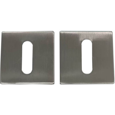 Paire de rosaces JADE Slim SLC clé L carré inox brossé - HERACLES - B-INOX-SLC06