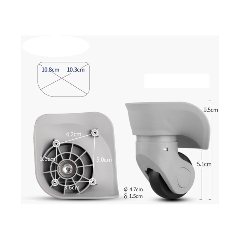 Paire de roues à bagages universelles en caoutchouc durable, roues de réparation de remplacement de bagages multidirectionnelles silencieuses