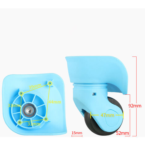 Paire de roulettes de valise Roues de rechange universelles en caoutchouc silencieux durables multidirectionnelles pour roues de réparation de rechange valise bagages