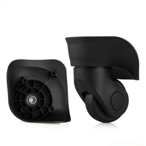 UGREAT Paire de roulettes de valise universelles de rechange durables en caoutchouc silencieux multidirectionnelles pour roues de réparation de rechange valise bagages (petit noir 2pcs)