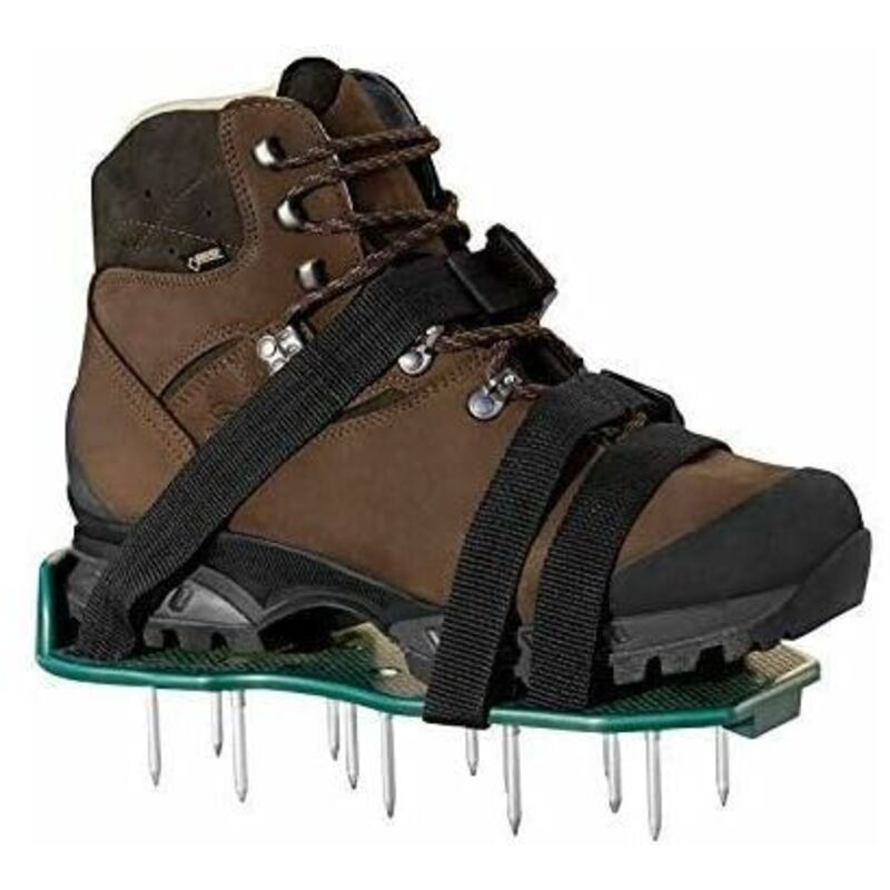 Paire de semelles de ventilation pour gazon i aérateur de pelouse i Amélioration de la qualité du sol i 13 clous en acier i Réglable jusqu'à la