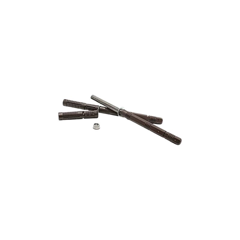 Paire de Supports d'Étagère Invisibles Hexagonaux Diamètre 14 mm. Longeur 140 mm
