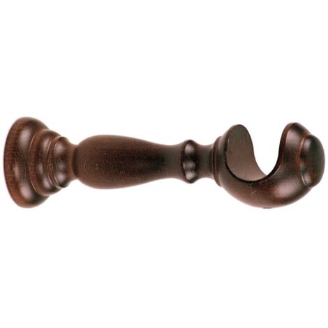 Paire de supports pour tringles A rideaux en bois de noyer foncA 35 mm 25 cm du mur