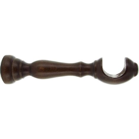 Paire de supports pour tringles A rideaux en bois de noyer foncA 35 mm 25cm du mur