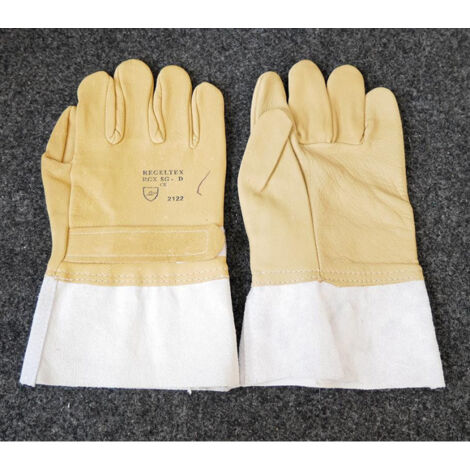 Paire de sur-gants de protection isolés en cuir taille 11 avec velcro de serrage REGELTEX DERANCOURT