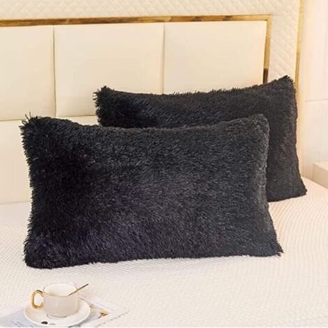 Paire de taies d'oreiller en plush douce, moelleuse et confortable - Chaude, confortable et douce - En plush(50 x 70 cm，Core not included)