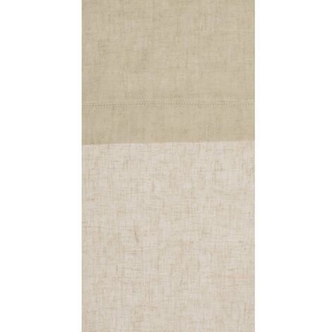 Paire de vitrage en lin avec finition soignée point clair - 45x90cm - Lin