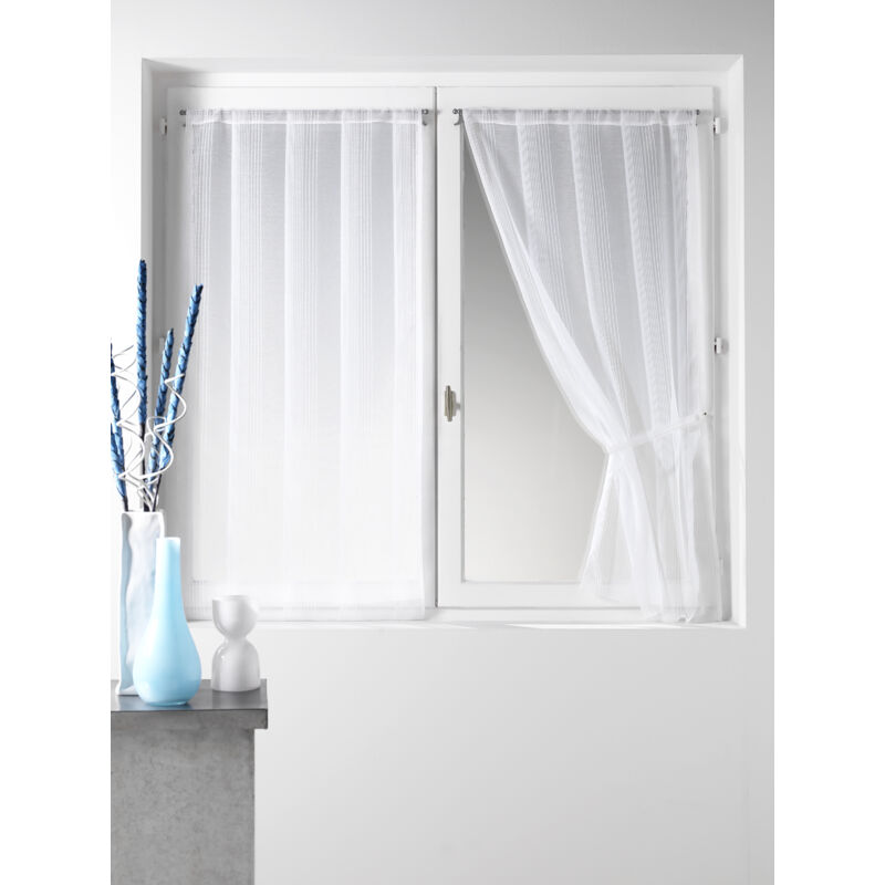 Paire de petits voilages droits Blanc 60x160 cm