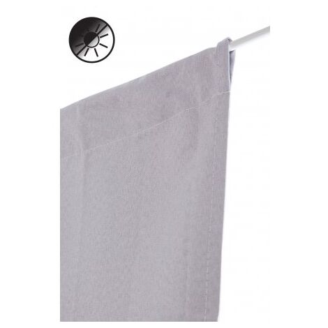 Paire de Vitrages Occultant 60 x 180 cm à Passe Tringle Mat Uni Gris Galet - Gris