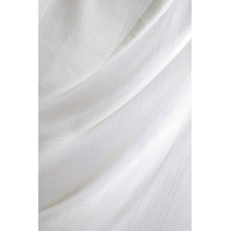 Paire de vitrages unis - 60x140cm - Blanc