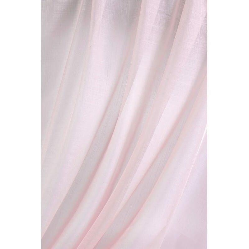 Paire de vitrages unis - 60x140cm - Rose