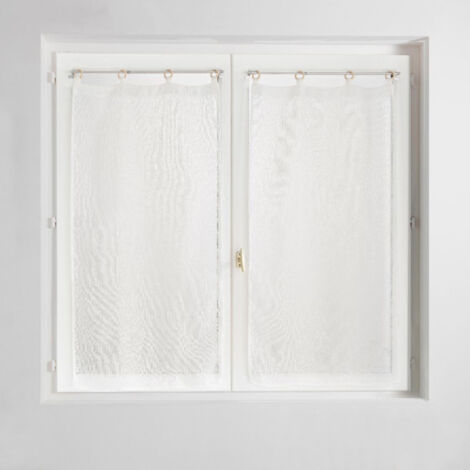 Paire de Voilages à Œillets "Minalisa" 60x120cm Blanc