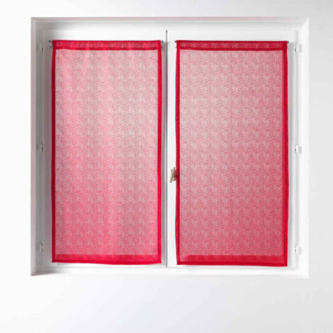 Paire de Voilages "Castille" 60x90cm Rouge