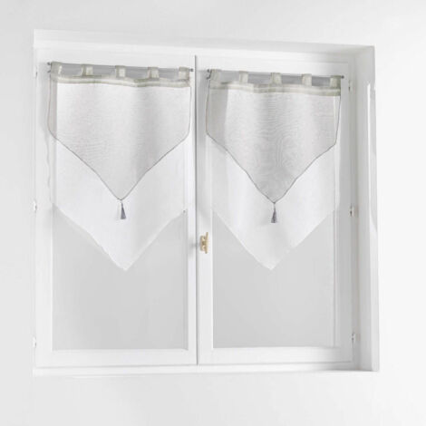 Paire de Voilages "Duetto" 60x160cm Gris & Blanc