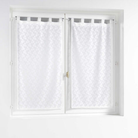 Paire de Voilages Maille "Fanny" 60x90cm Blanc