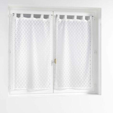 Paire de Voilages Maille "Odilia" 60x90cm Blanc