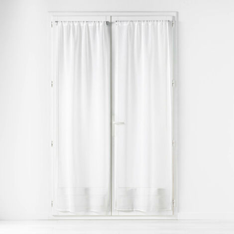 Paire de voilages passe-tringle 2 x 70 x 240 cm – Voile tissé CARLIN – Naturel