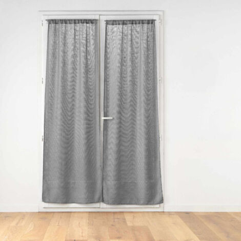 Paire de Voilages Passe-Tringle "Haltona" 70x200cm Gris