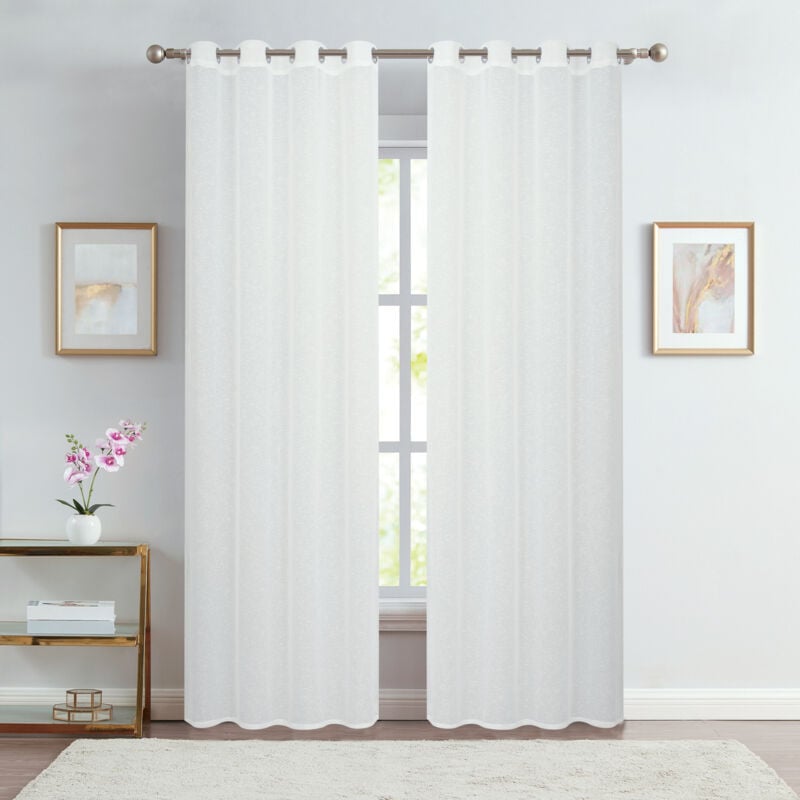 Paire de voilages unis Blanc 140x240 cm